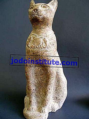 Статуя на египетска котка, представляваща богинята Бастет.