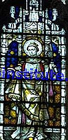 St Stephen, tingkap kaca berwarna, abad ke-19; di Gereja St. Mary, Bury St. Edmunds, Eng.