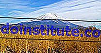 Mt. Fuji från väster, nära gränsen mellan Yamanashi och Shizuoka Prefectures, Japan.