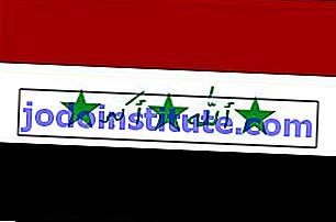Iraks nationella flagga 1991 till 2004.