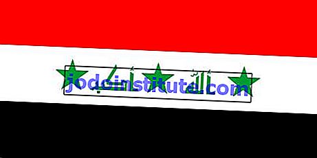 Iraks nationella flagga 2004–2008.