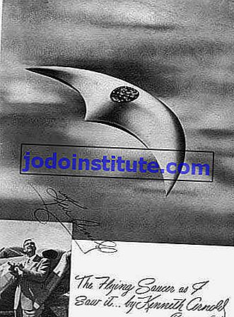Преден капак с автограф на „Летящата чиния“ на Кенет Арнолд, както го видях (1950).
