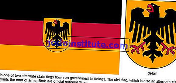 Знаме на Германия с детайл на гребена.