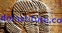 İngiliz Müzesi, Londra, İngiltere'de Assur (Assyrer) insanların kabartma heykel.
