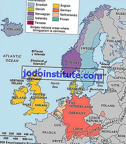 ヨーロッパにおけるゲルマン語の分布。