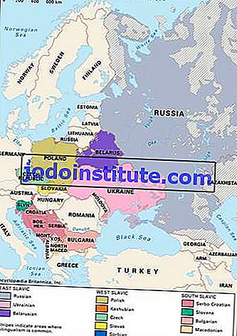 Slaviska språk: distribution i Europa
