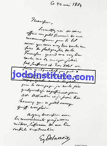 писмо, подписано от Eugène Delacroix