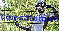 ケンジントンガーデンズのピーターパン像。 像は、決して成長しない少年を、ロンドンの妖精と一緒に木の切り株に角を吹いているところを示しています。 おとぎ話